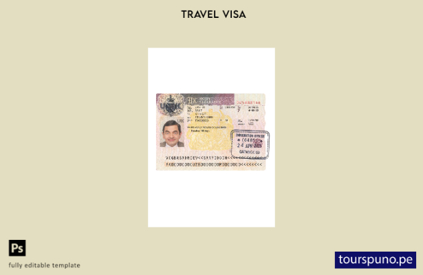 Plantilla actual de visa de entrada al Reino Unido lista para imprimir